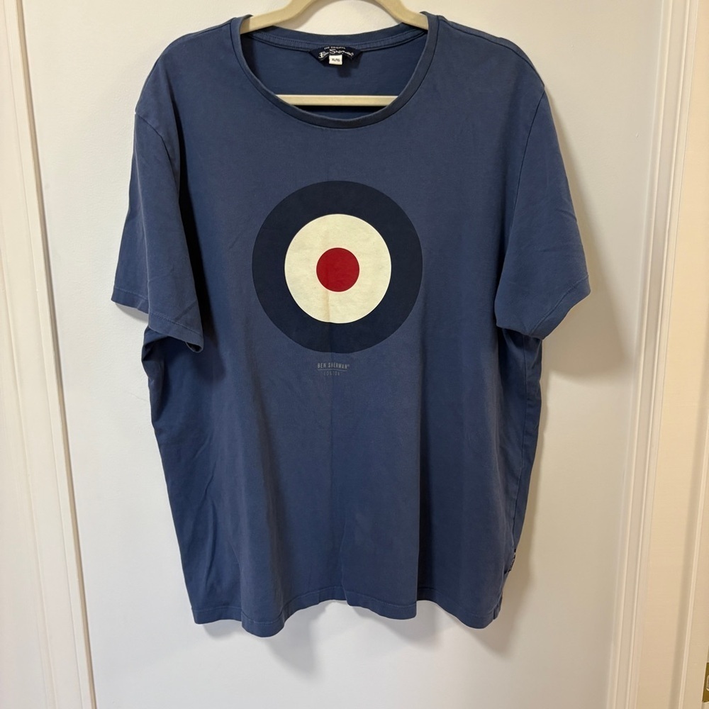 The Original Ben Sherman Target T-Shirt XL Blue Graphic Tee